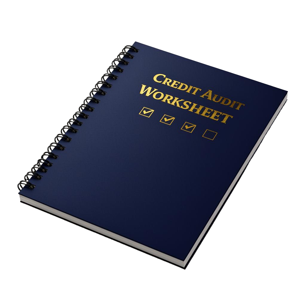 Credit Audit Worksheet 3D mockup